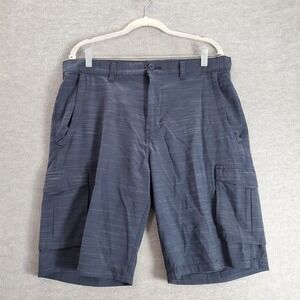 Burnside Men Shorts 34 Blue Cargo Pockets High Rise‎ 10 in Inseam Casual